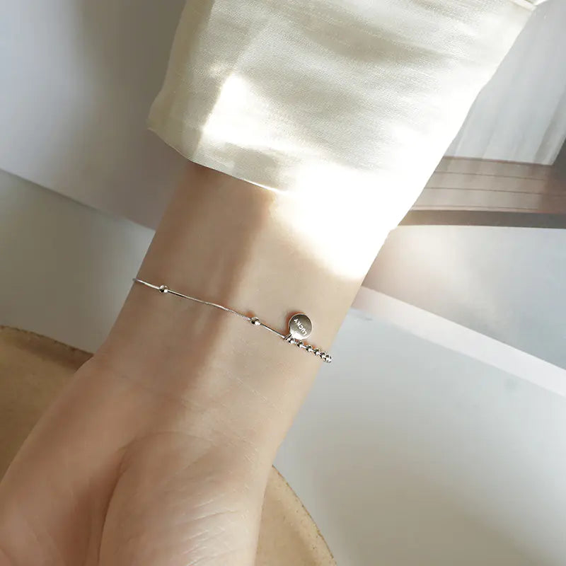 Silver Lucky Letter Bracelet for Women