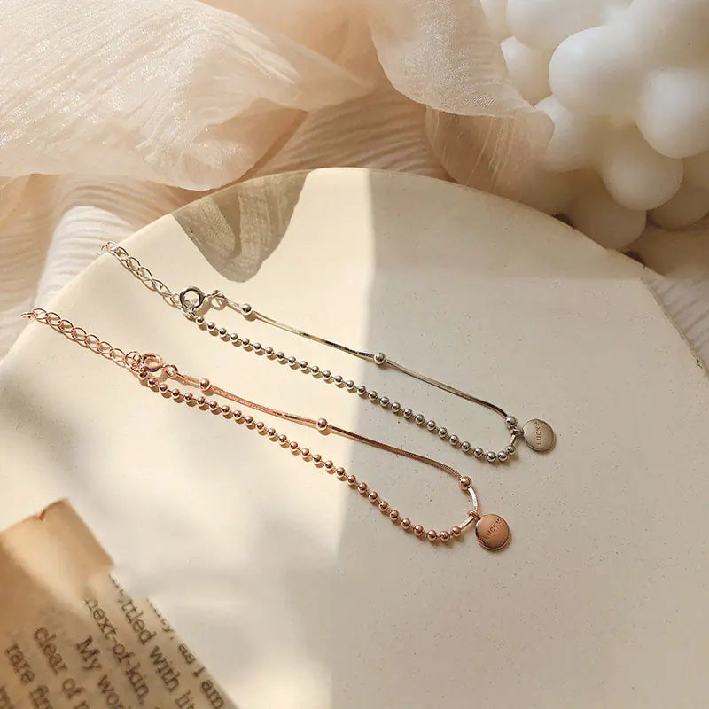 Silver Lucky Letter Bracelet for Women