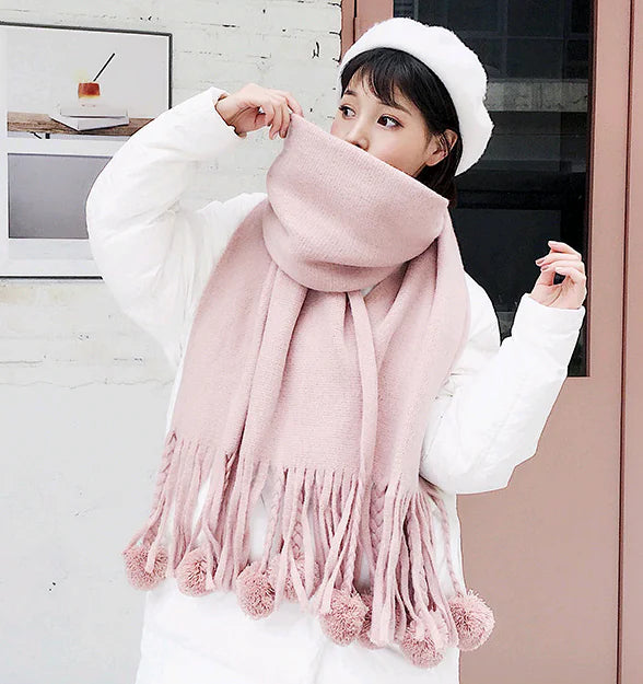 Women's Yarn Scarf, Winter Versatile Thick Wrap