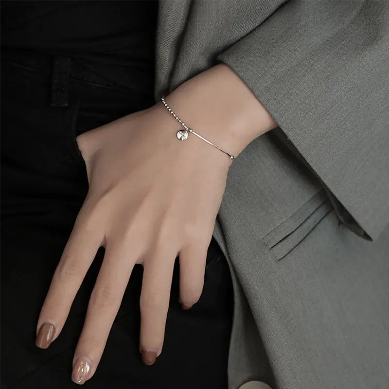 Silver Lucky Letter Bracelet for Women