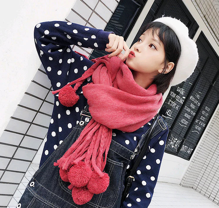 Women's Yarn Scarf, Winter Versatile Thick Wrap