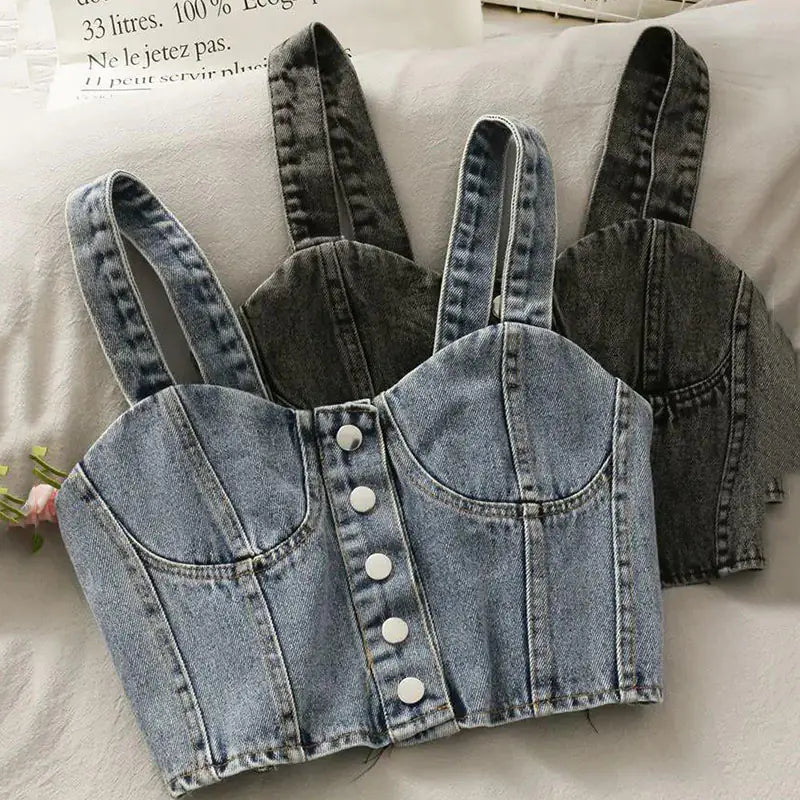 Denim Camisole Summer Sleeveless Top