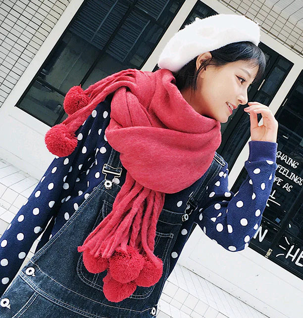 Women's Yarn Scarf, Winter Versatile Thick Wrap