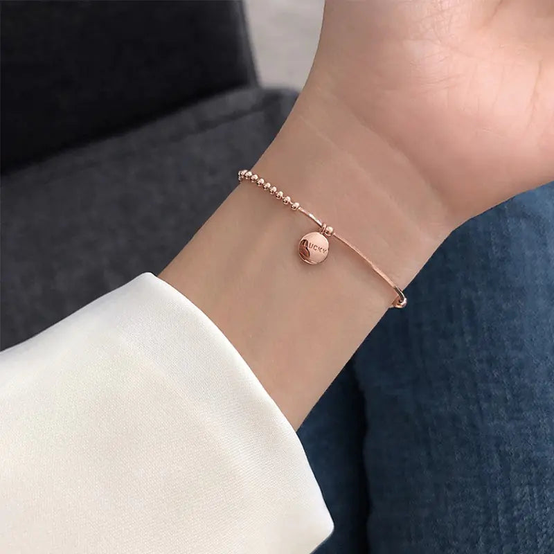 Silver Lucky Letter Bracelet for Women