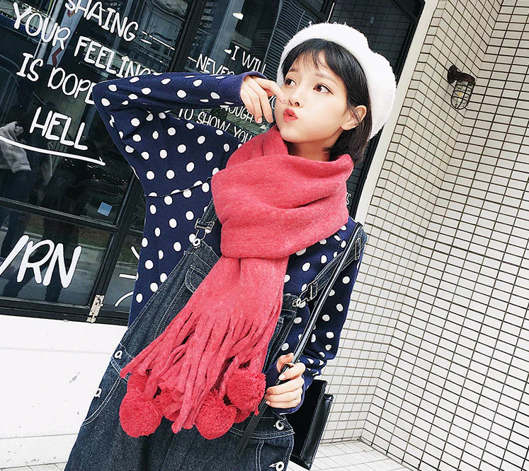 Women's Yarn Scarf, Winter Versatile Thick Wrap