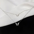 Silver Butterfly Layered Necklace for Friends